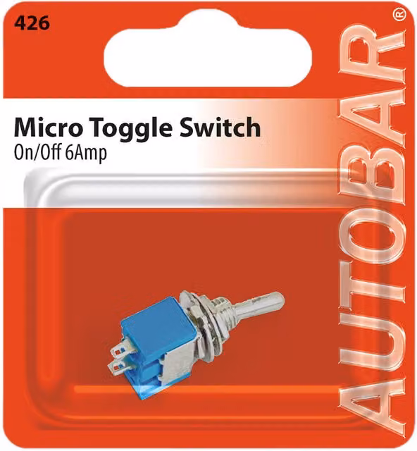 Autobar Micro Toggle Switch 6 Amp, Blue