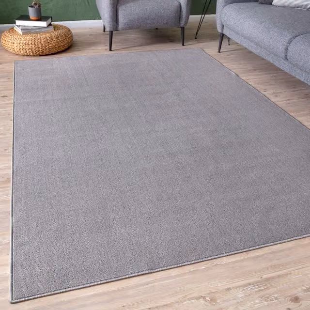 Flex Low Pile Rug in Silver/Grey, W: 60 cm x L: 110 cm