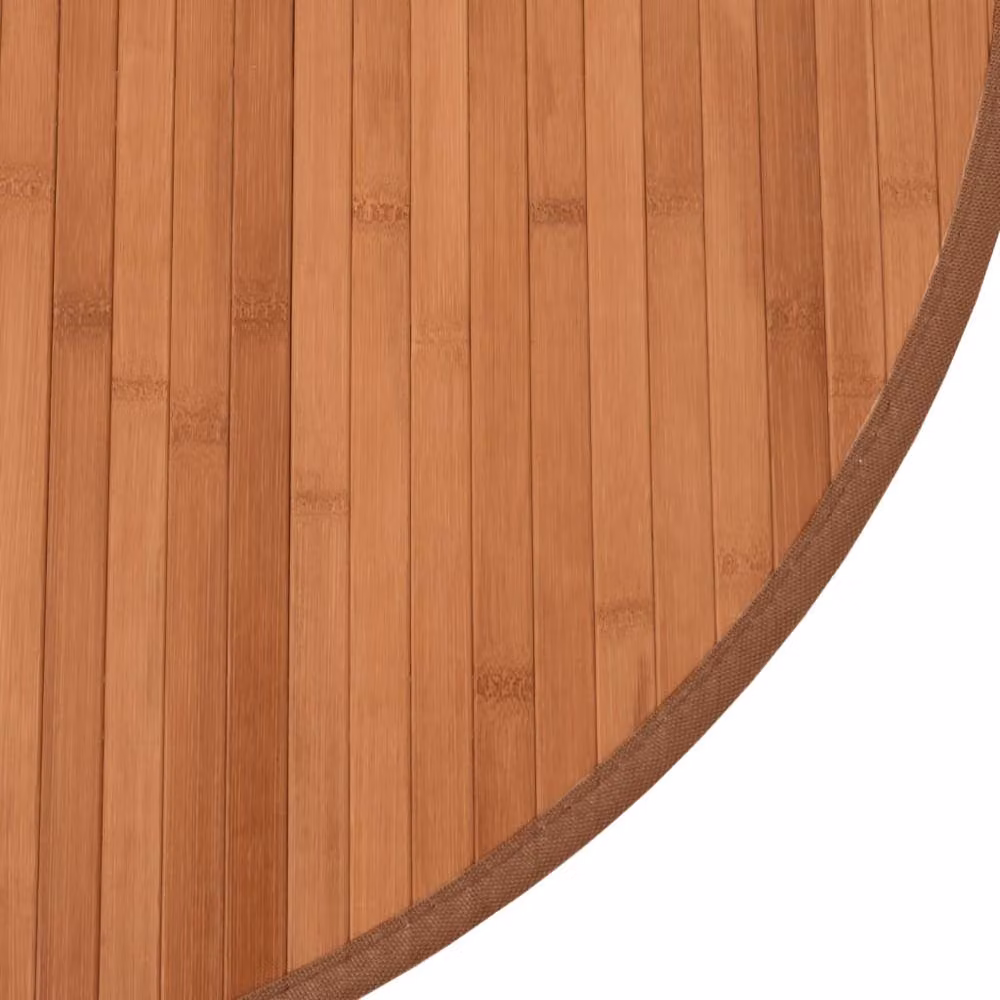 Berkfield Home Round Bamboo Rug in Brown, Diameter: 80 cm – 4