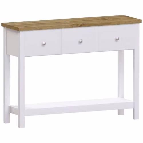 Vida Designs Arlington 3 Drawer Console Table in White