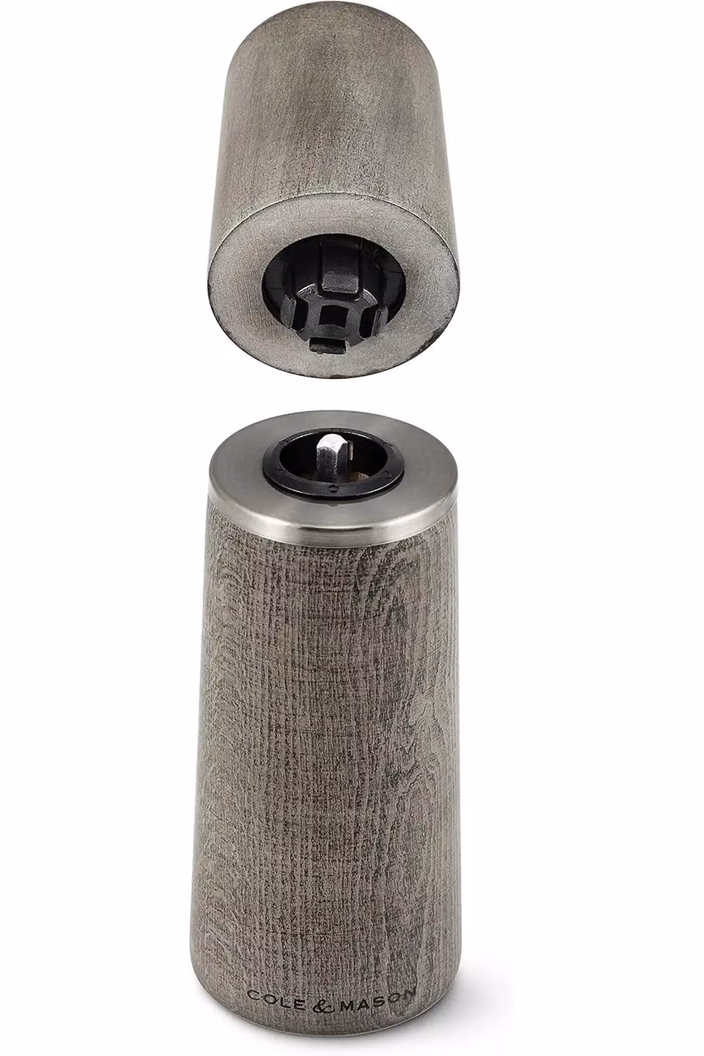 Cole & Mason Marlow Salt and Pepper Mill Set in Grey Wood and Ceramic, H: 18.5 cm – 6