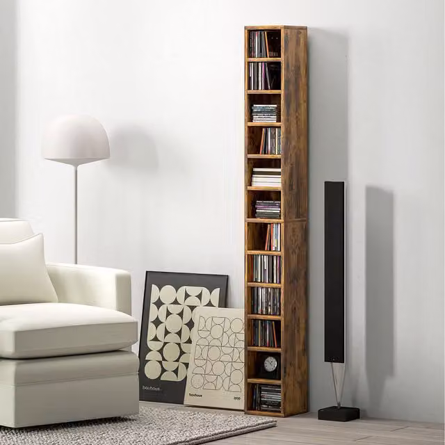 HOMCOM 12 Tier Industrial Media Storage Cabinet in Brown