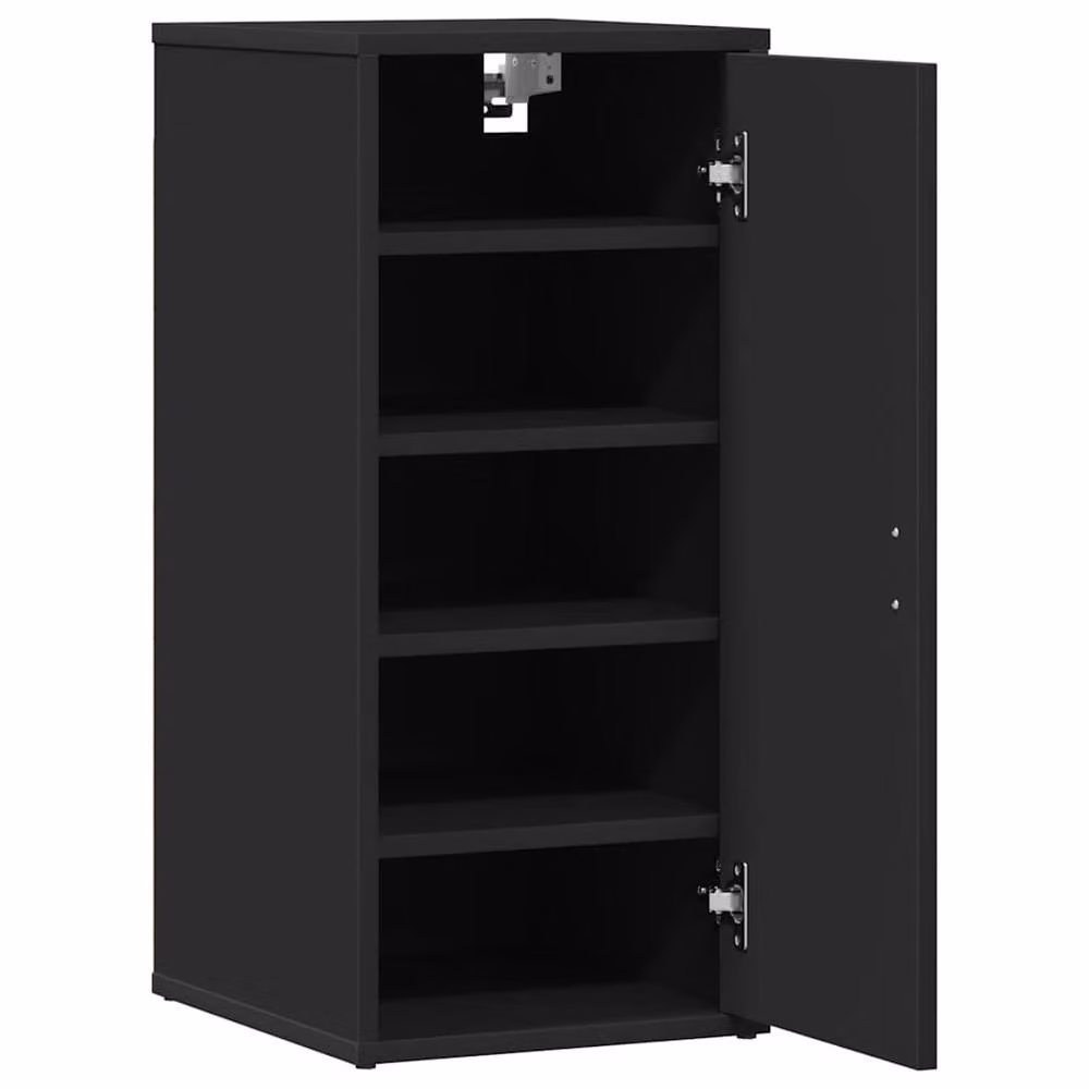 Berkfield Home Set of 2 Modern Black MDF Shoe Cabinets, W/D/H: 32 x 35 x 70 cm – 5