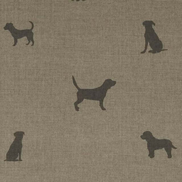 Ante Decor Woof Printed Charcoal Grey Cotton Fabric Linen