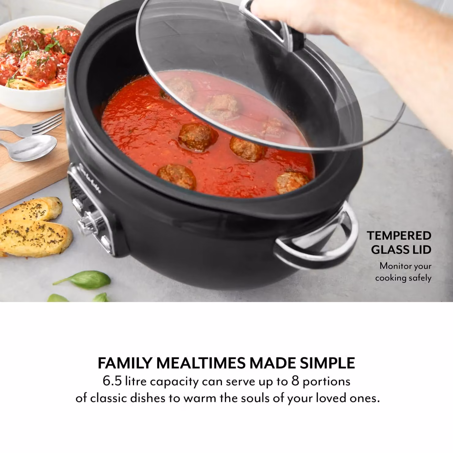 Tower Core Slow Cooker, 6.5L, 320W, Black – 3