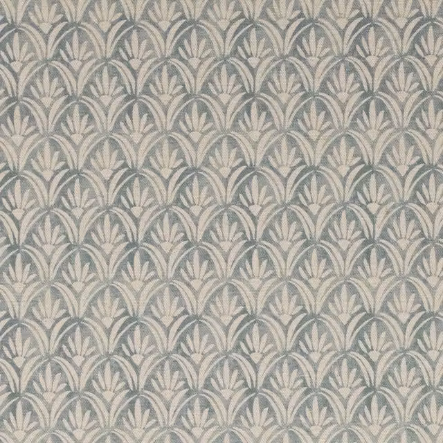 Ashley Wilde Mondrago Aegean Blue Graphic Fabric in Cotton and Linen