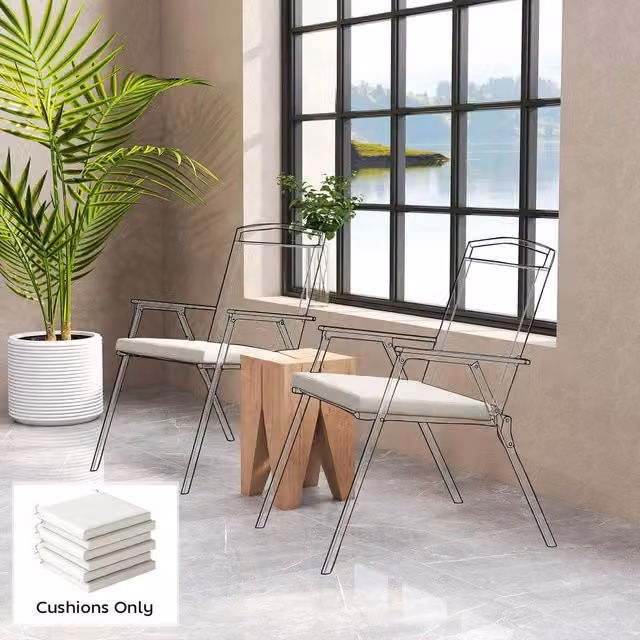 OUTSUNNY Beige Seat Cushions with Removable, Machine Washable, Water Repellent and UV Resistant Covers – 1