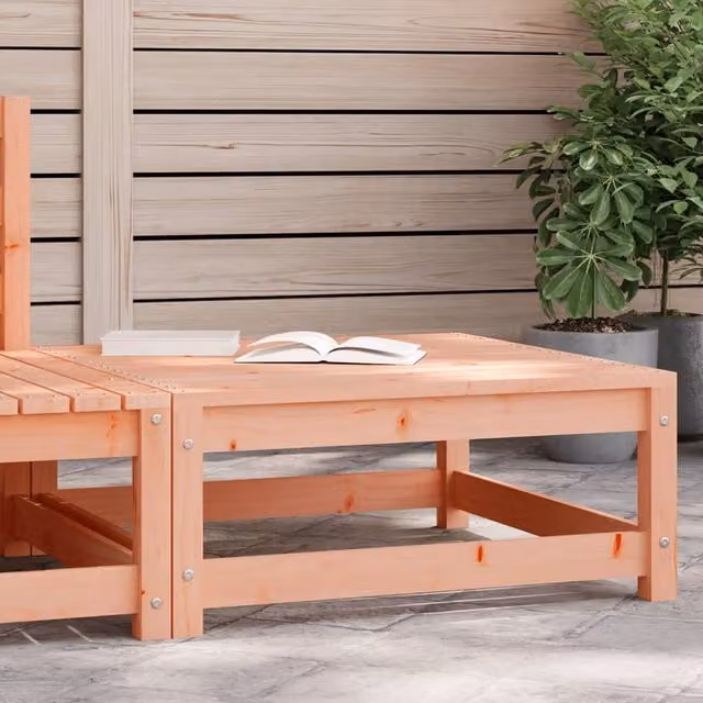 Berkfield Home Garden Footstool in Brown Solid Douglas Wood W/D/H: 70 x 70 x 30 cm