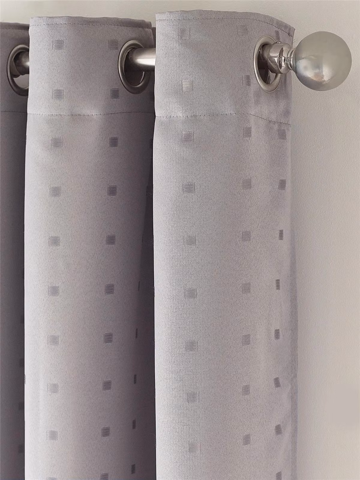 Luxury Living Adi Dotted Silver Eyelet Curtains, Width: 168 cm, Drop: 137 cm – 2