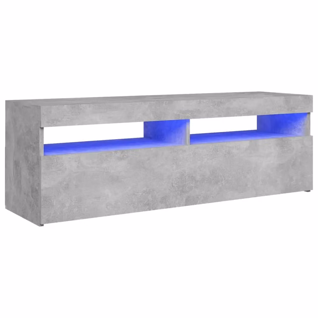 Berkfield Home Modern TV Cabinet with Integrated LED Lights in Concrete Grey, W/D/H: 120 x 40 x 35 cm – 2