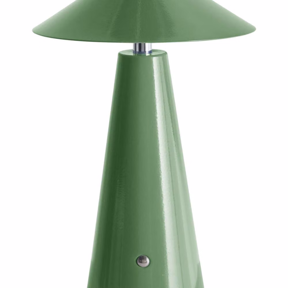 Wyld and Coco Wireless LED Mushroom Table Lamp in Green Metal with Dimmable Touch Control – 2