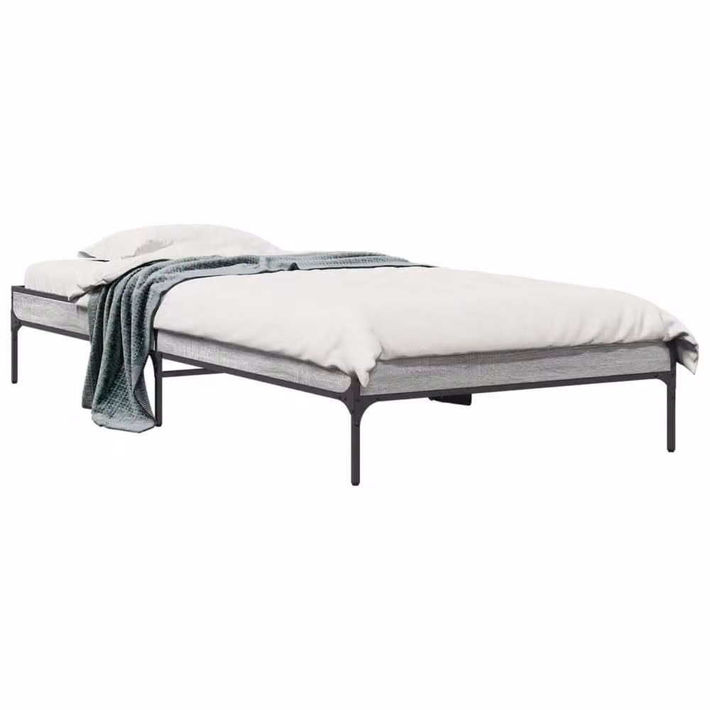 Berkfield Home Durable Small Single Bed Frame in Grey, W: 80 cm x L: 190 cm – 2