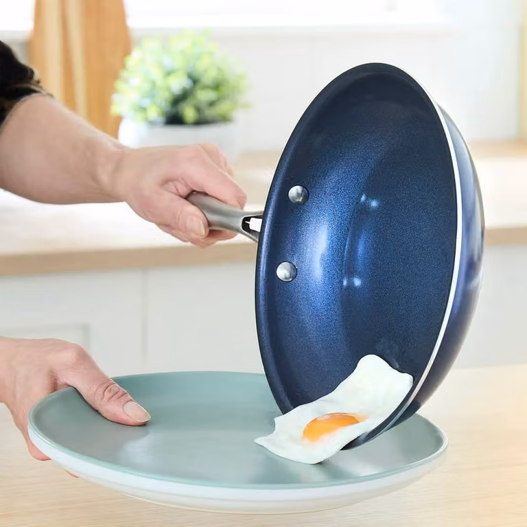 Coopers of Stortford Set of 3 Blue Diamond-Infused Ceramic Frying Pans