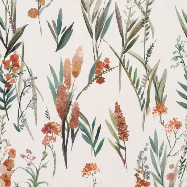 Ante Decor Combe Floral Cotton Fabric in Autumn Multicolour
