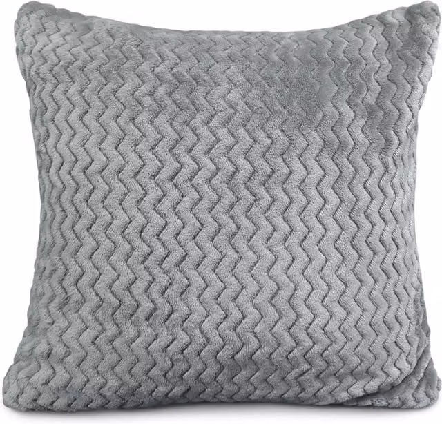 Velosso Moda Silver Plush Fleece Filled Square Cushion, W/D/H: 43 x 43 x 43 cm