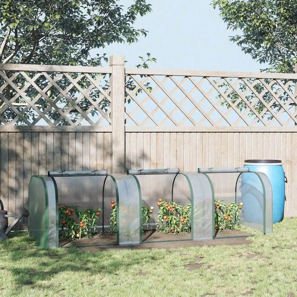 NESTLUNE Transparent Tunnel Greenhouse with Steel Frame, W/D/H: 100 x 15 cm – 2