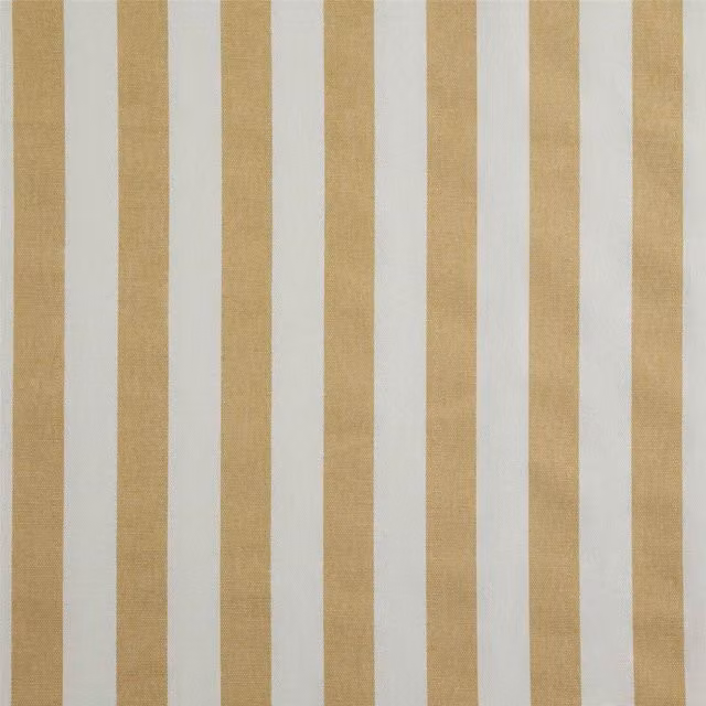 Homescapes Pure Cotton Thick Stripe Fabric in Beige and Brown, Width: 150 cm
