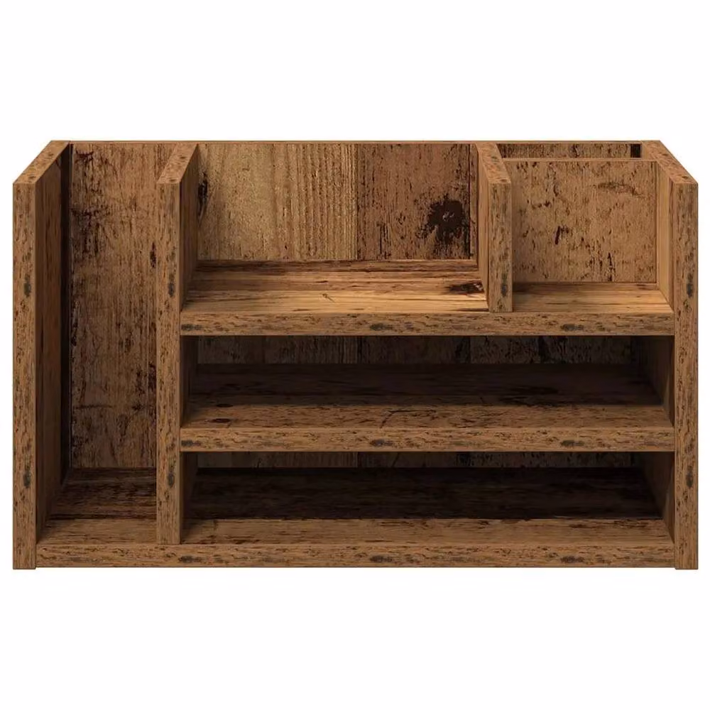 EONLION Desk Organiser in Brown Old Wood, Width: 100 cm – 4