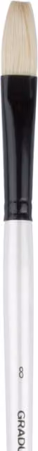 Daler-Rowney Graduate Bristle Flat Brush, 8 Long Handle, Silver
