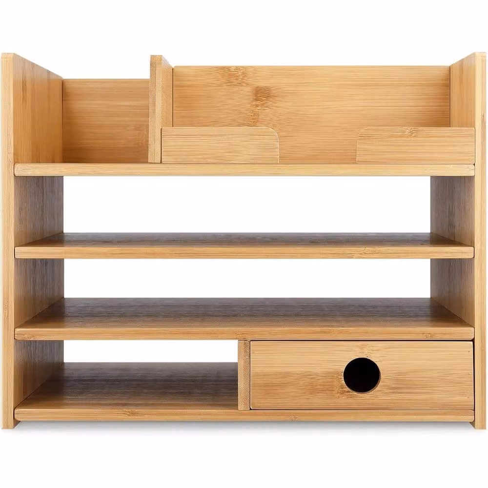 Havendro Bamboo Desk Storage Organiser with Drawers and Compartments, Brown – 3