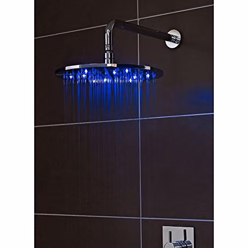 Ultra STY071 Round LED Overhead Rain Shower Head in Chrome, Diameter: 300 mm – 2