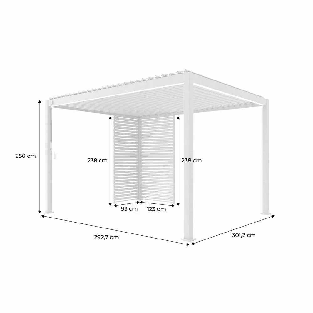sweeek Triomphe Aluminium Louvered Pergola in White, W: 400 cm, D: 300 cm, H: 250 cm – 2
