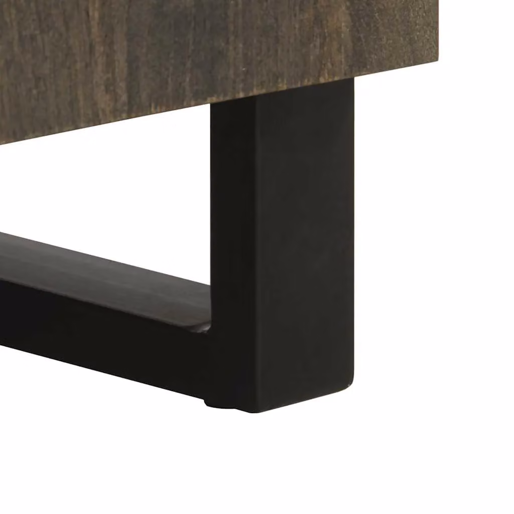Berkfield Home Black Mango Wood Industrial Sideboard W/D/H: 60 x 33 x 75 cm – 4