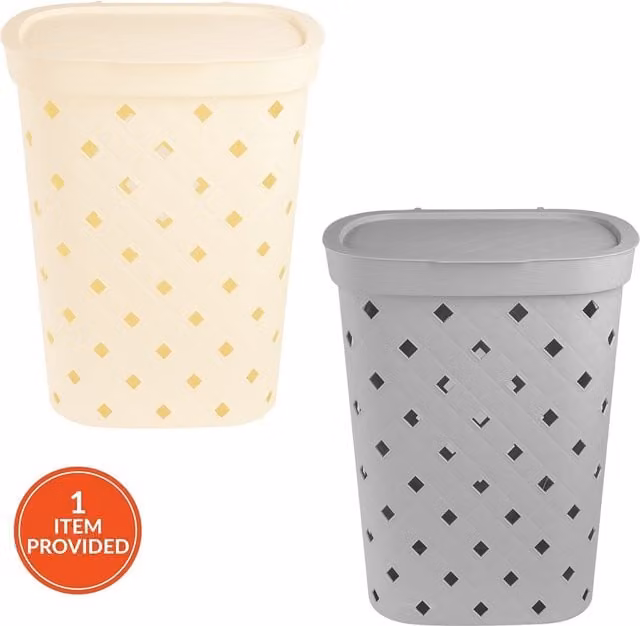 Living Solutions Plastic Laundry Hamper with Handles