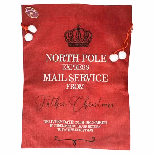 Shatchi Red Hessian Christmas Sack W: 60 cm, H: 80 cm – 3