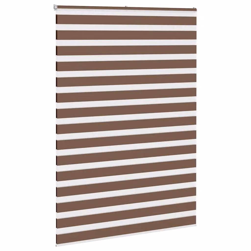 Berkfield Home Brown Zebra Day and Night Blind with Polyester Fabric, W: 155 cm, H: 200 cm – 3