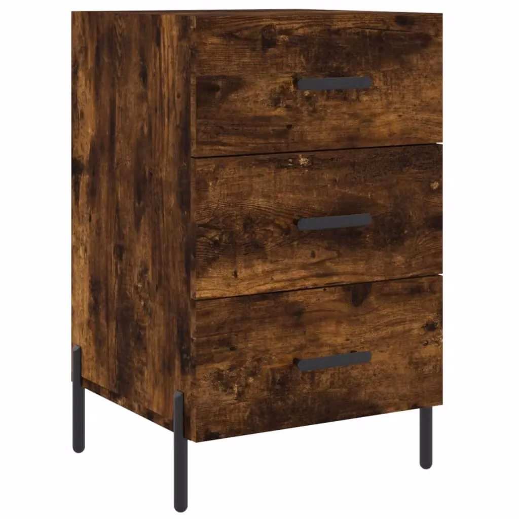 Berkfield Home Smoked Oak Bedside Cabinet in Brown, W/D/H: 40 x 40 x 66 cm – 2