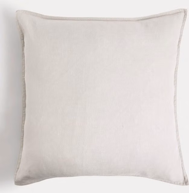 M&S Grey Pure Linen Square Cushion with Feather Filling