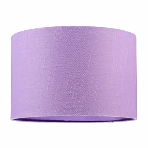 Happy Homewares Modern Lavender Oil Textured Linen Fabric Circular Lamp Shade in Violet, W: 30 cm, H: 20 cm