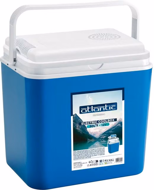 Atlantic 12V Electric Cool Box Food Cooler, Blue, 30l