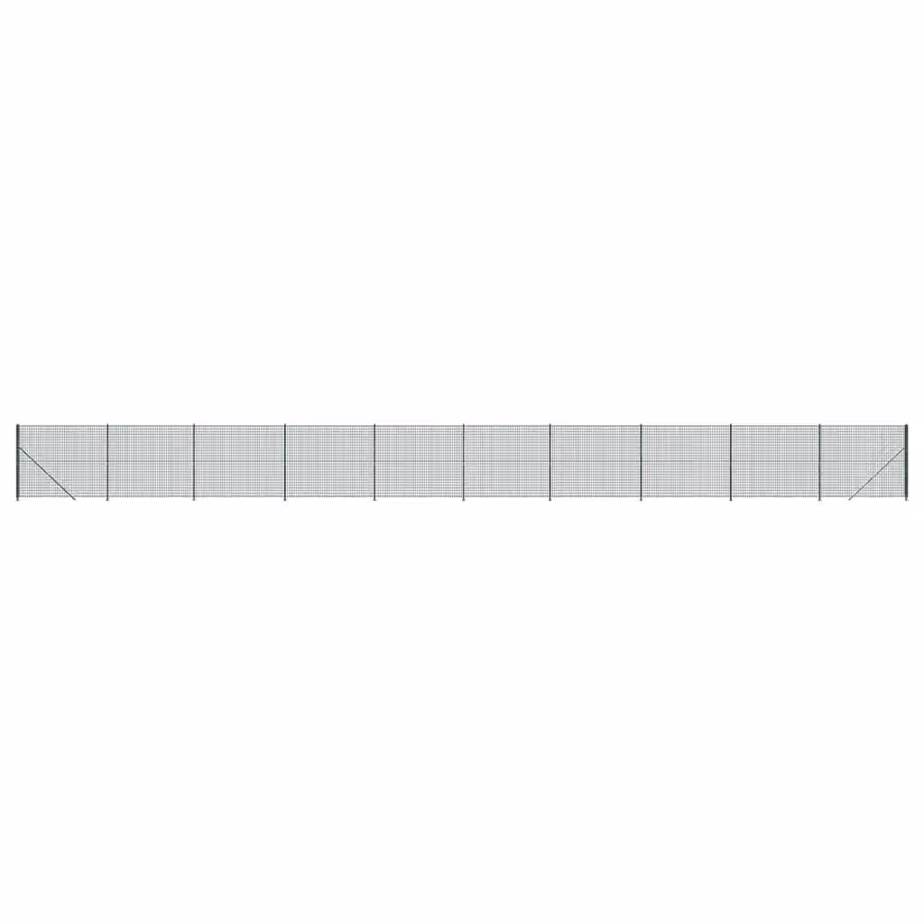 Berkfield Home Green PVC-Coated Steel Wire Mesh Fence with Flange, W: 2.2 m, L: 25 m – 2