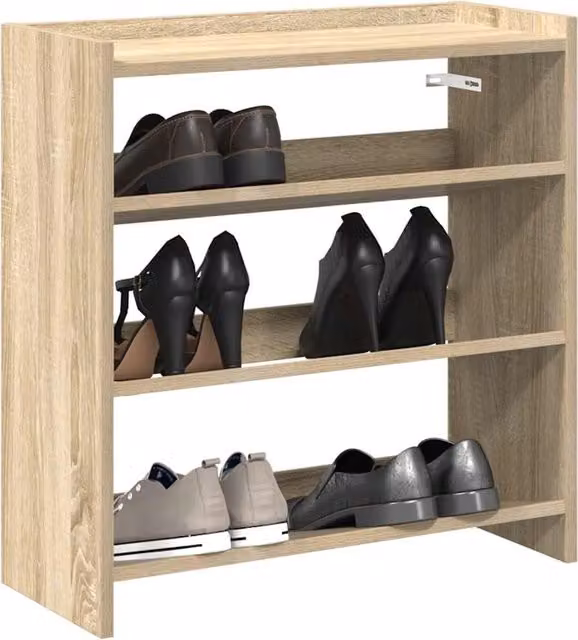 Berkfield Home Sonoma Oak Shoe Rack in Brown, W/D/H: 60 x 25 x 62 cm – 1