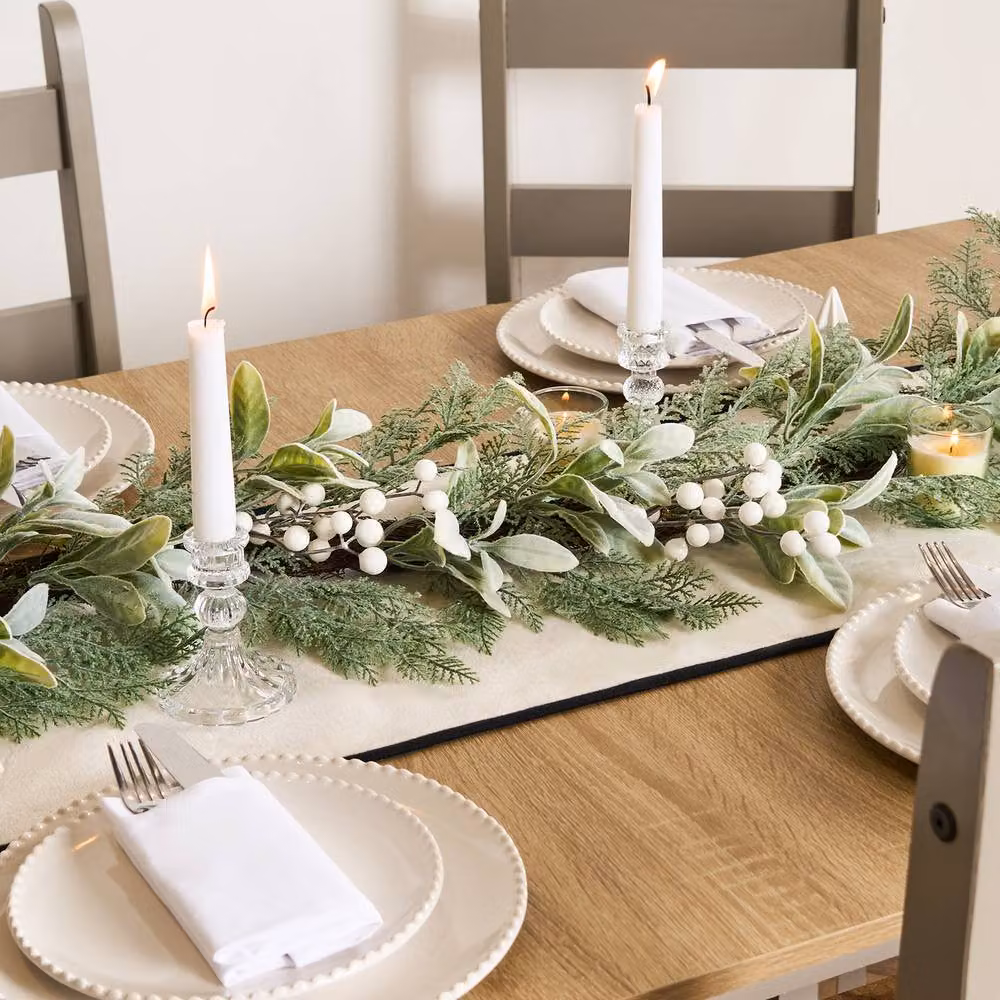 OHS White and Multicolour Artificial Berry and Flower Hanging Garland Foliage for Christmas, Spring or Summer Decor – 2