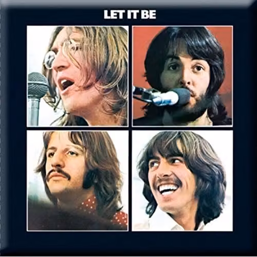 Woodbrass Beatles Let It Be Album Metal Fridge Magnet, Black and Multicolour, W: 7.7 cm x H: 7.7 cm