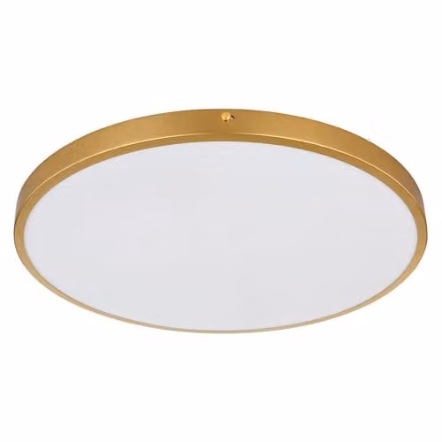 Globo Lighting Modern LED Ring Ceiling Light in Brass-Coloured Metal and Plastic, Warm White, D 45 cm – 1