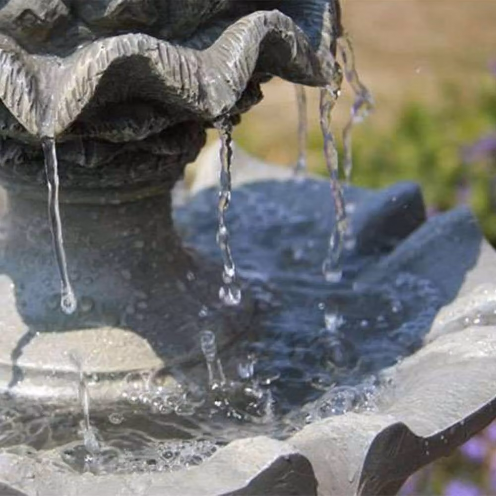 Primrose Regal Three Tier Cascade Garden Fountain Water Feature, Light Grey, Height: 150 cm – 3