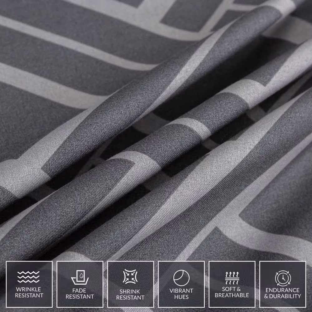 Grace King Size Microfibre Duvet Cover Set with Matching Pillowcases in Grey – 3