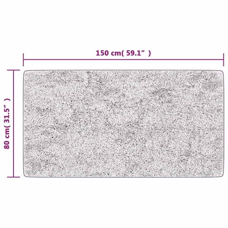 Berkfield Home Washable Round Anti Slip Stone Look Rug in Multicolour and Grey, W: 150 cm