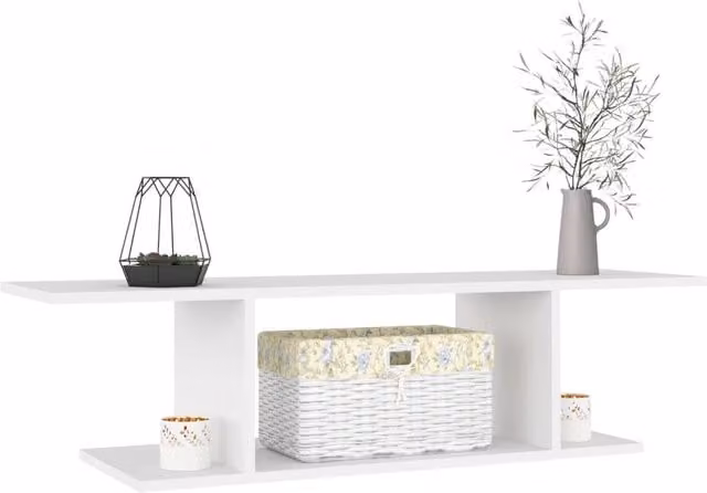 Berkfield Home Wall Mounted TV Cabinet in White, W/D/H: 103 x 30 x 26.5 cm – 1