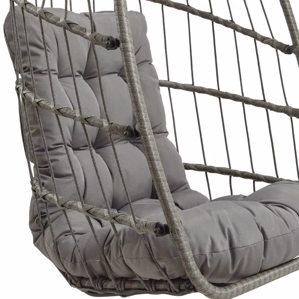 Monstershop Rattan Hanging Egg Chair in Grey – 4