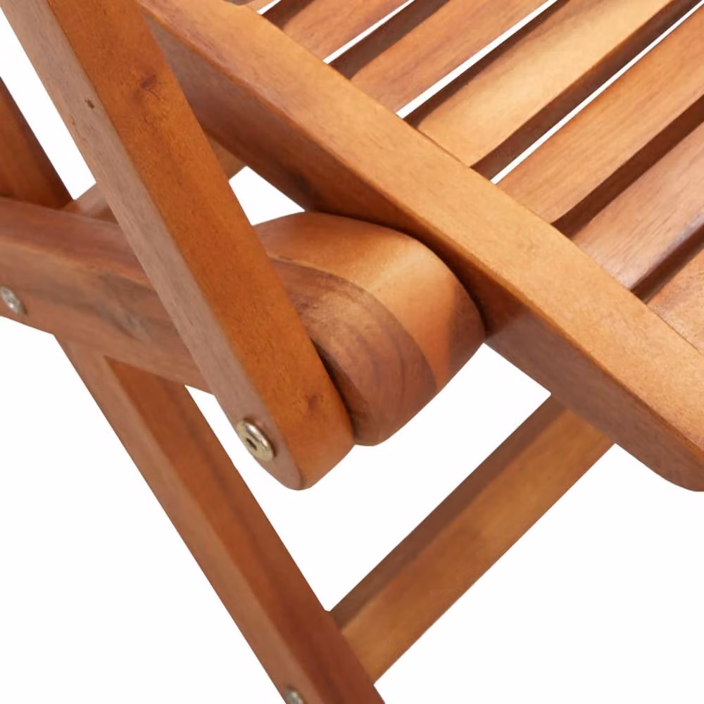 Berkfield Home Set of 8 Folding Garden Chairs in Brown Solid Acacia Wood, W/D/H: 57 x 66 x 95 cm – 4
