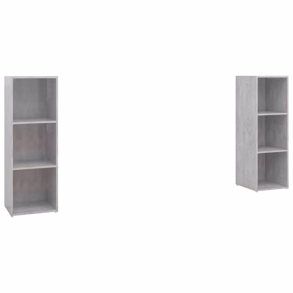 Berkfield Home Set of 2 Concrete Grey TV Cabinets in Engineered Wood, W/D/H: 107 x 35 x 37 cm – 3