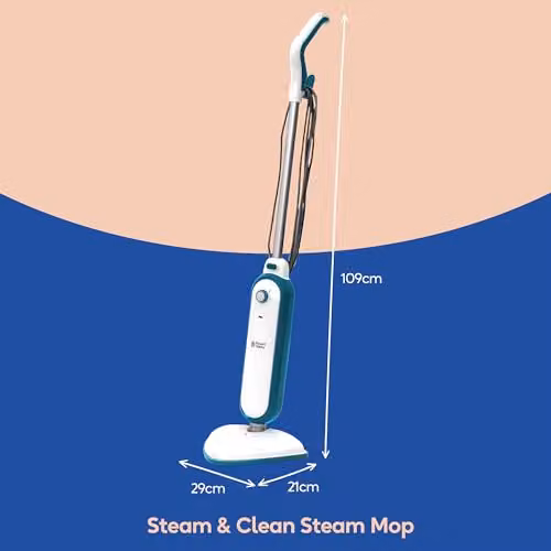 Russell Hobbs Steam Mop Broom in White and Blue with 1400W Power and 380ml Water Tank – 2