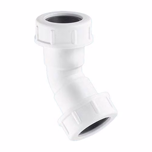 McAlpine 19/23mm Universal 135 Degree Overflow Bend R2AM, White
