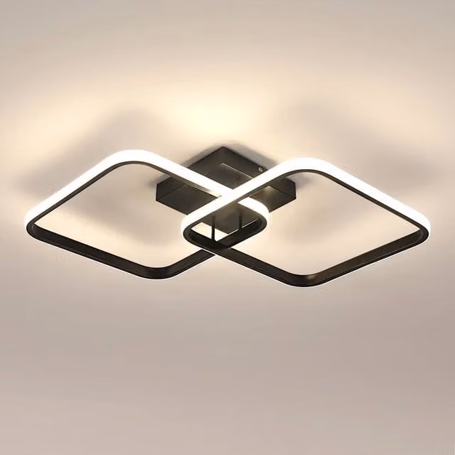 Pheashine Modern Square LED Ceiling Light, 42W, 4500K Neutral White, Black – 1