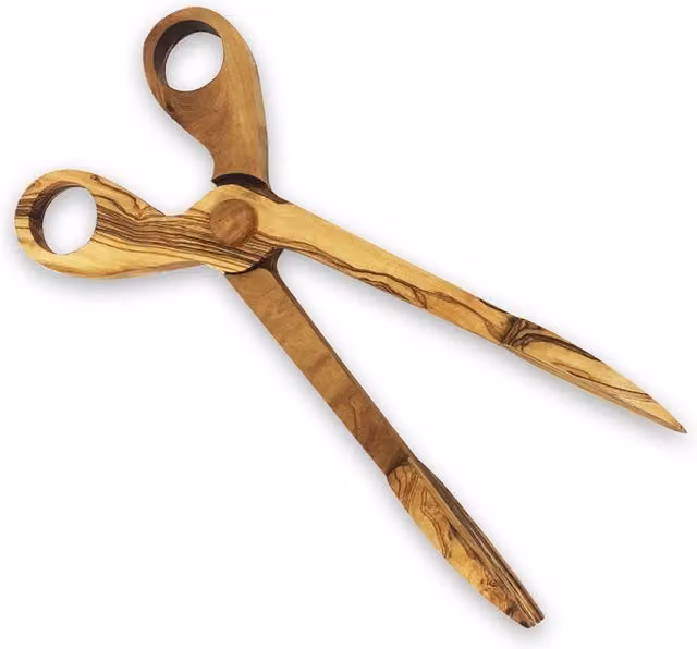 Verano Spanish Ceramics Olive Wood Salad Server Tongs, Brown, 27 cm – 1